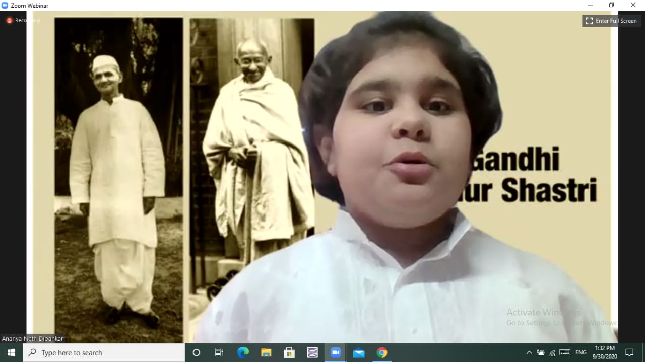 Special Assembly for Gandhi Jayanti and Shastri Jayanti